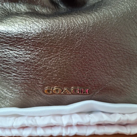 COACH Madison Phoebe Shoulder Bag Metallic Gold Bronze Leather Slouchy Hobo NEW - Picture 12 of 16